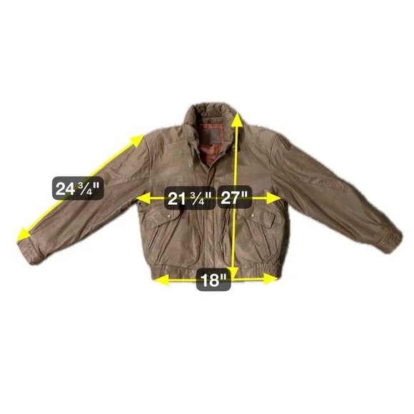 Vintage Leather Aviator Bomber Jacket Coat Brown Size M 1980s J Riggings Korea - Picture 6 of 15